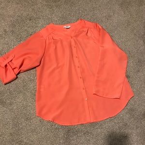Coral polyester blouse